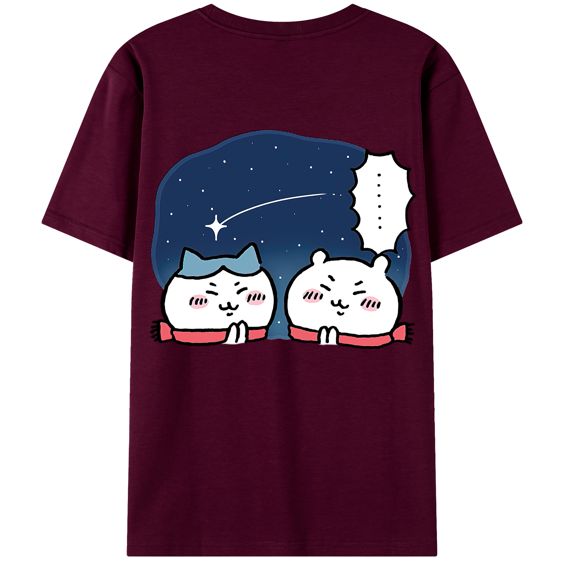 （画像用） ちいかわ ハチワレ Chii-kawa hachiware レディース半袖Tシャツ(バックプリント)